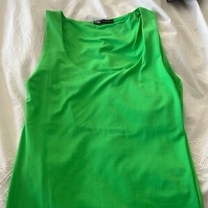 Zara basics green tank, medium